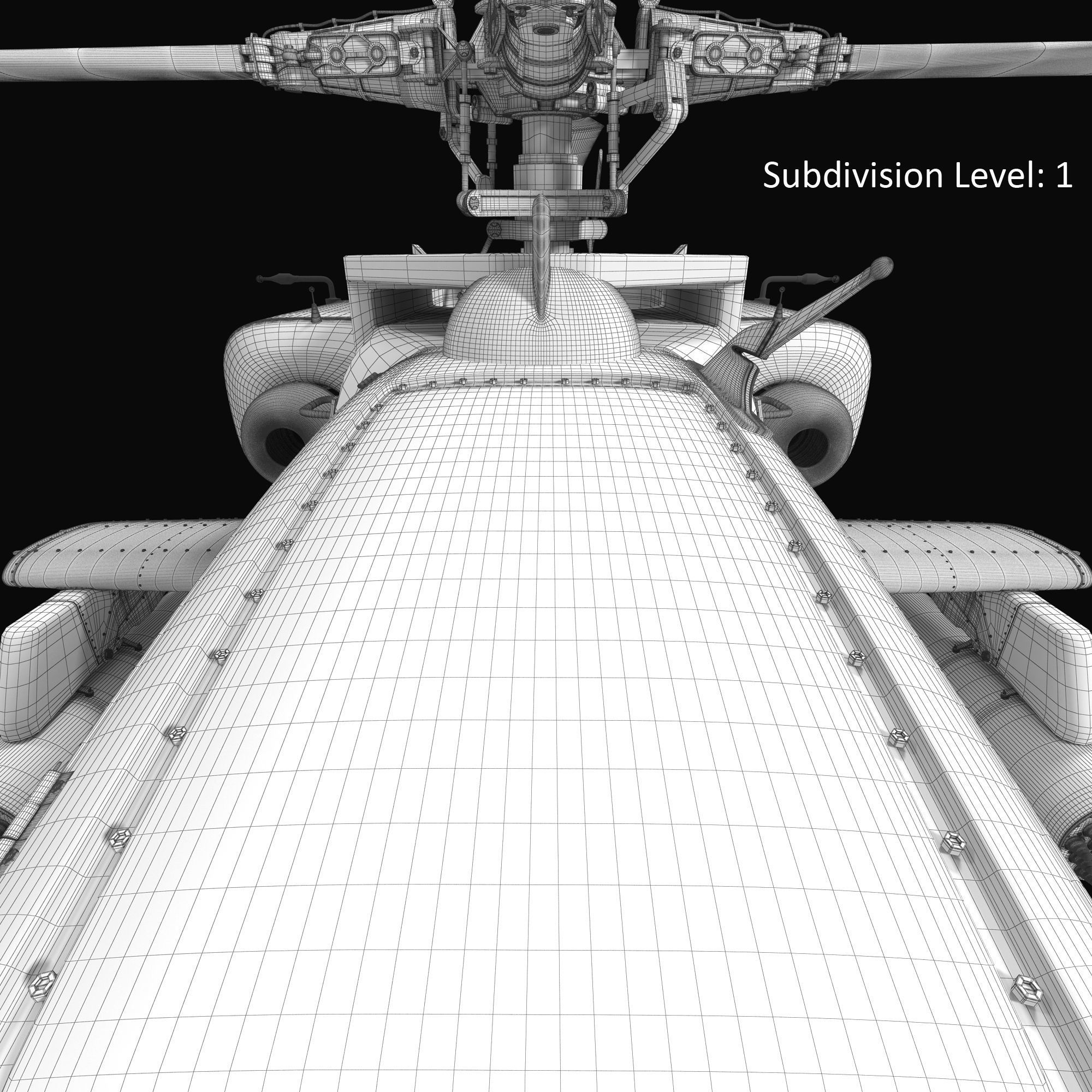 AH64E Apache Longbow Helicopter Gray Rigged Low-poly 3D model_56