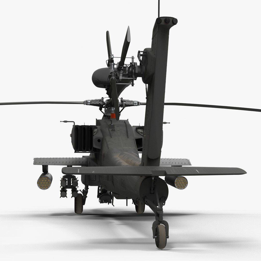 AH64E Apache Longbow Helicopter Gray Rigged Low-poly 3D model_31