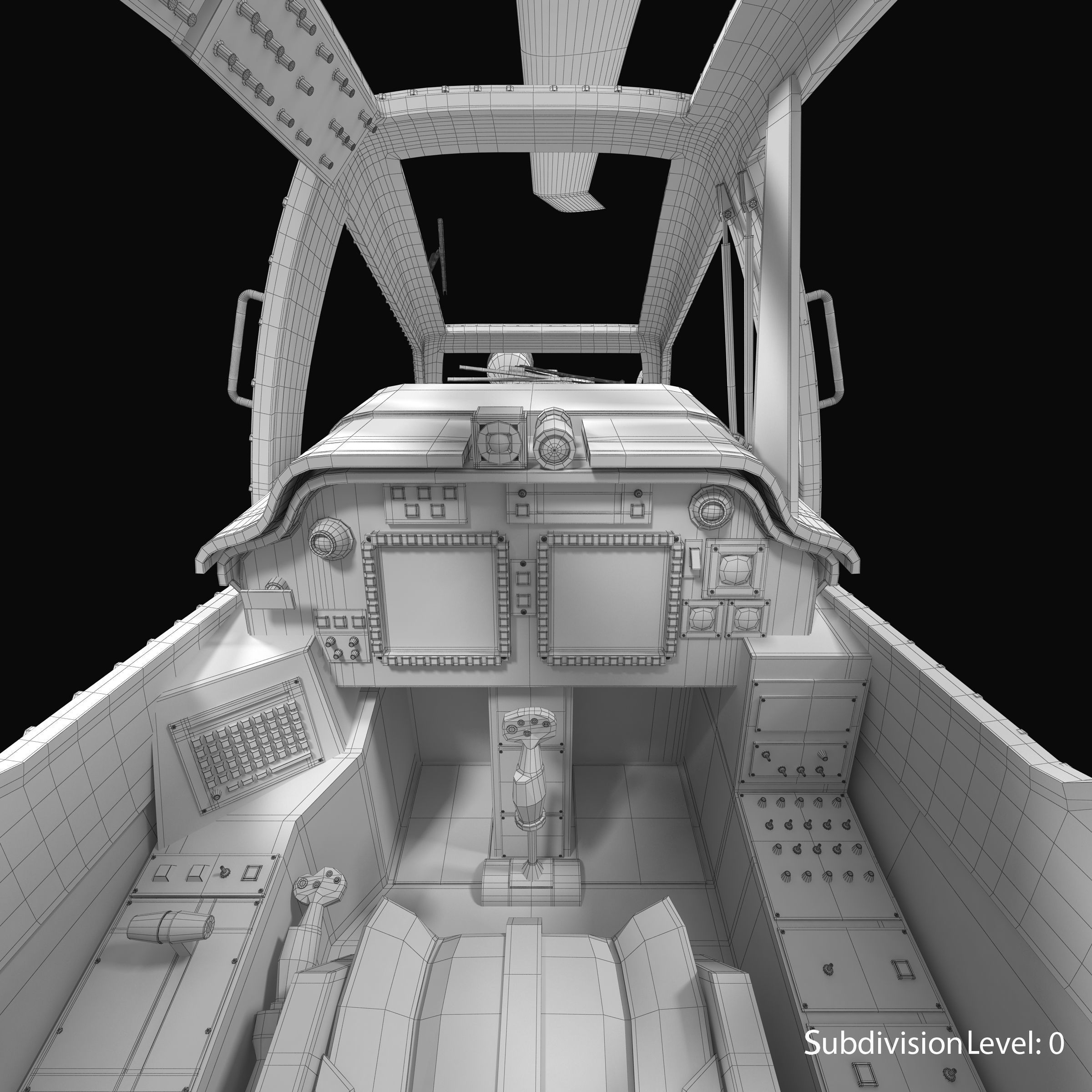 AH64E Apache Longbow Helicopter Gray Rigged Low-poly 3D model_43