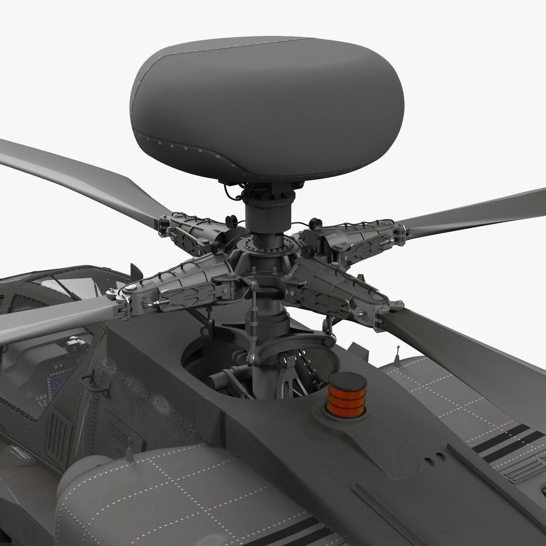 AH64E Apache Longbow Helicopter Gray Rigged Low-poly 3D model_66