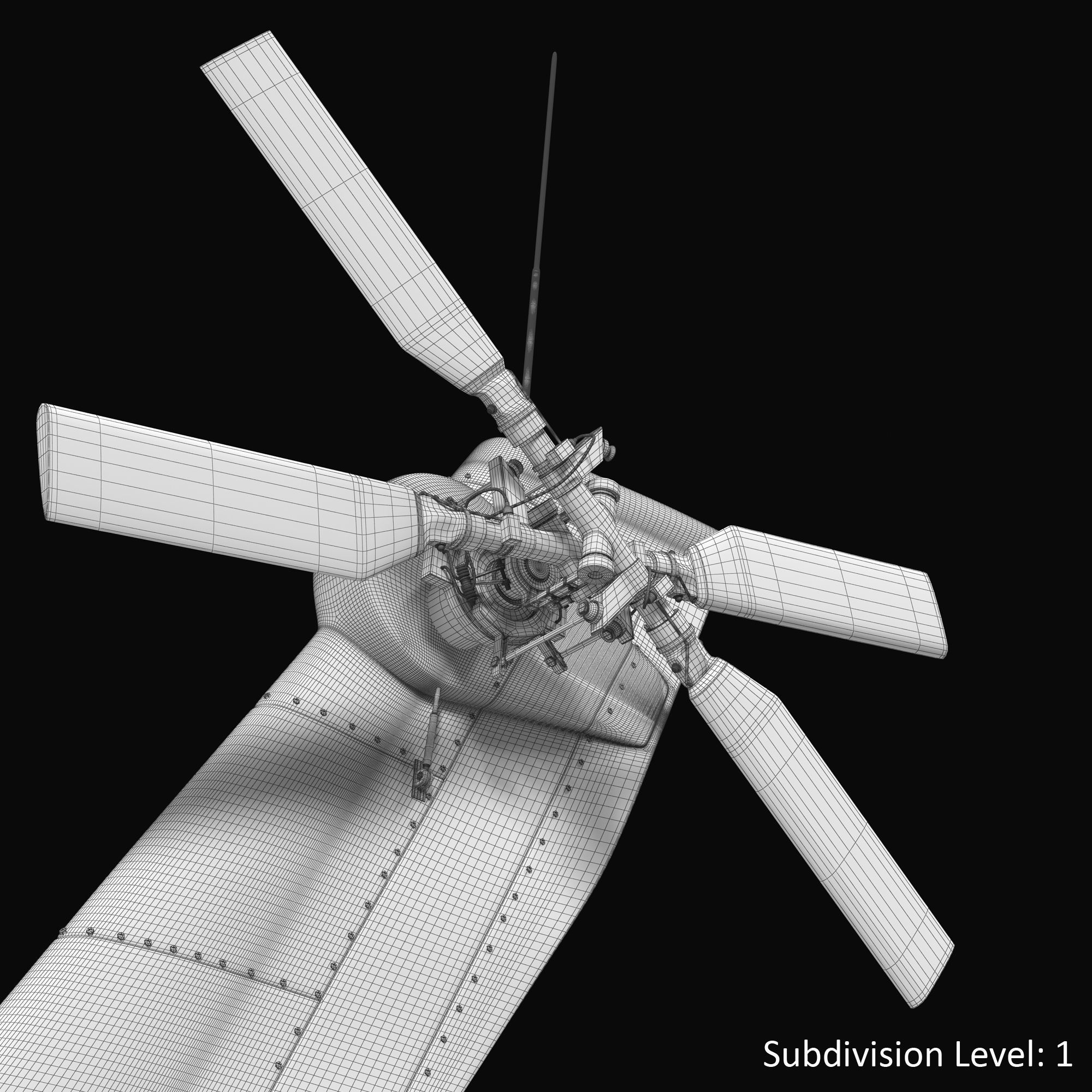 AH64E Apache Longbow Helicopter Gray Rigged Low-poly 3D model_84