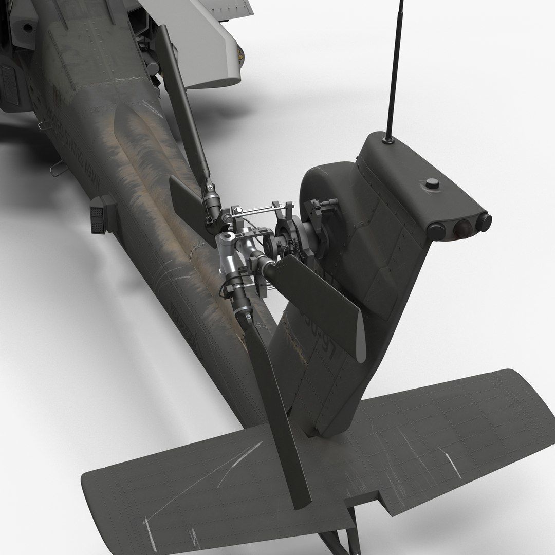 AH64E Apache Longbow Helicopter Gray Rigged Low-poly 3D model_70