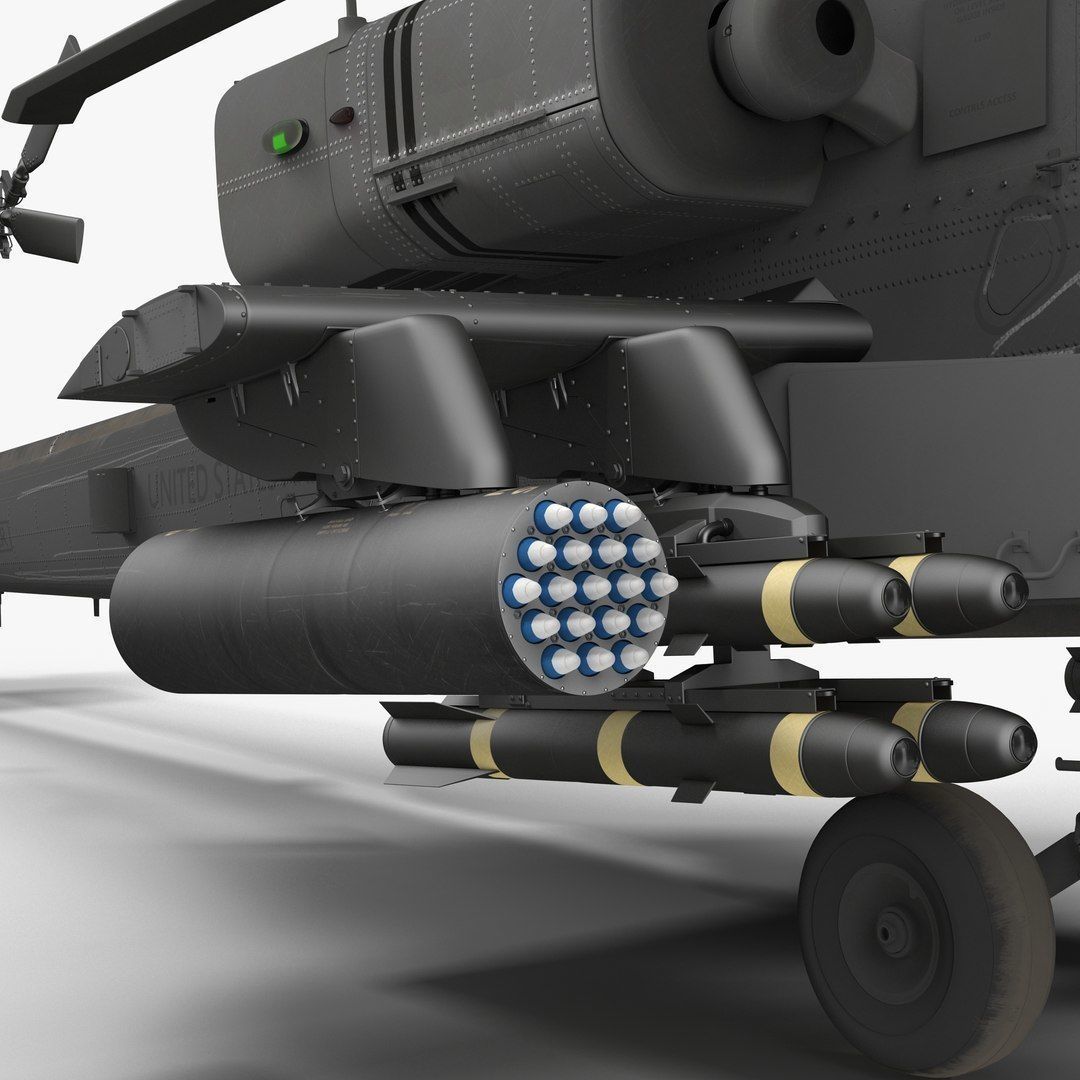 AH64E Apache Longbow Helicopter Gray Rigged Low-poly 3D model_58