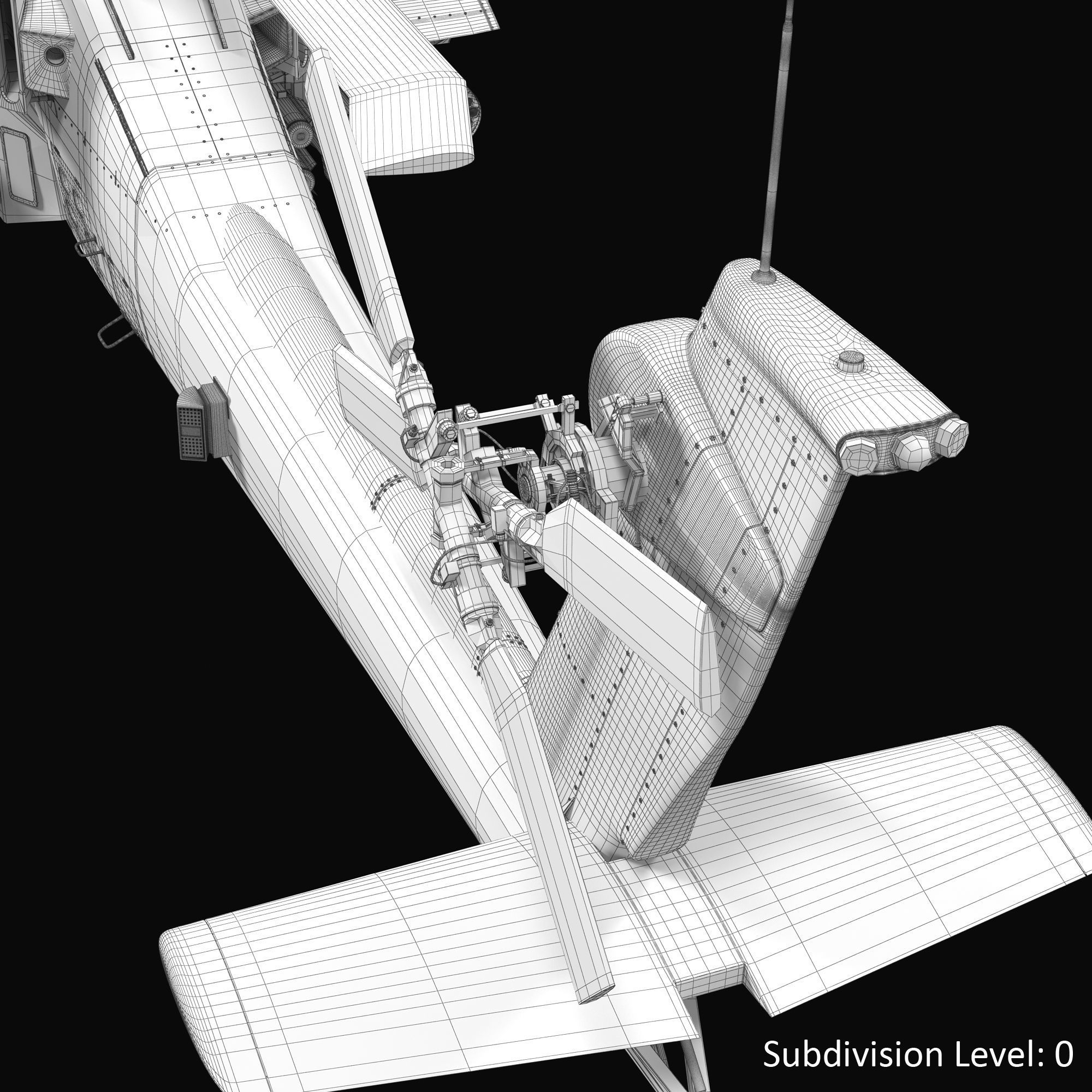 AH64E Apache Longbow Helicopter Gray Rigged Low-poly 3D model_71