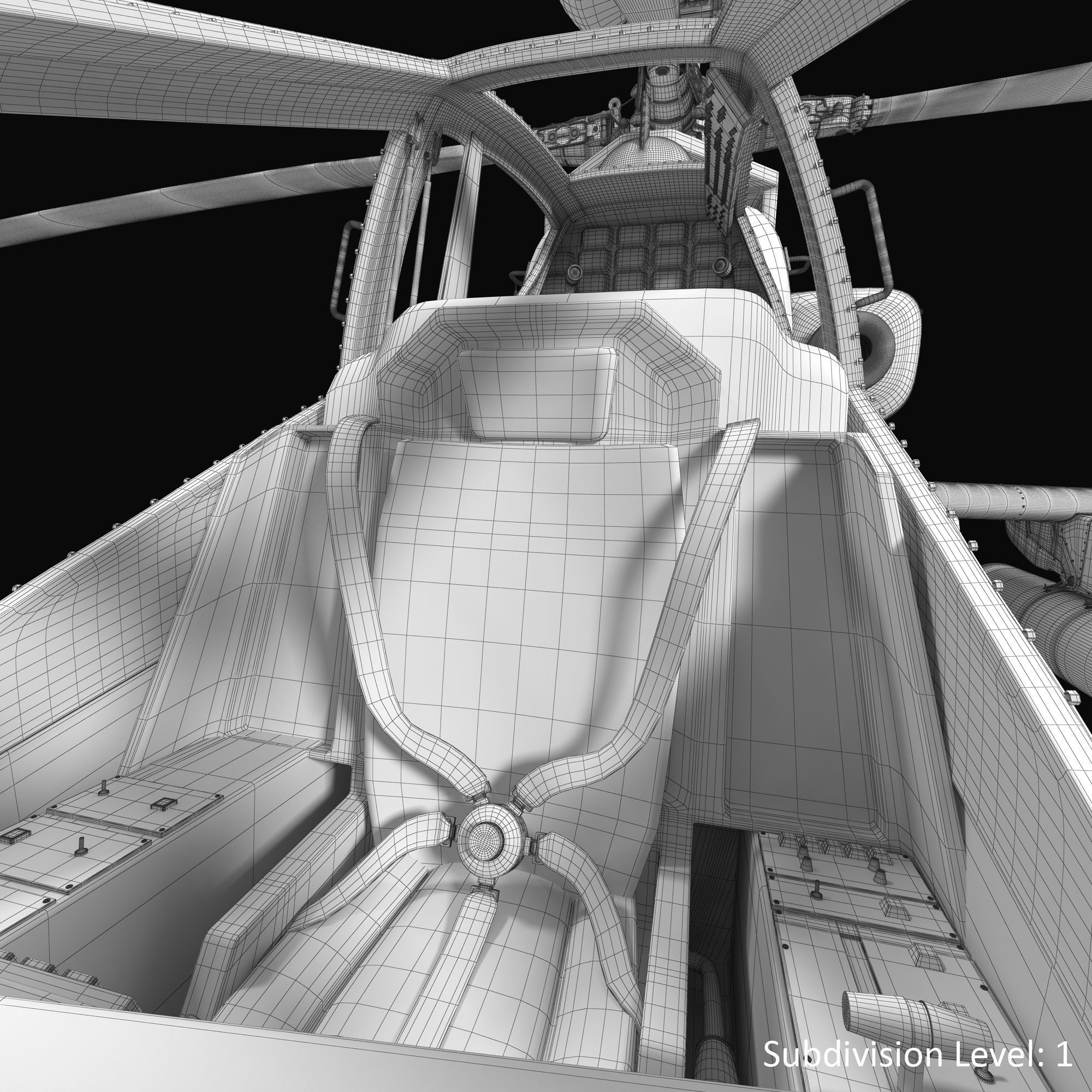 AH64E Apache Longbow Helicopter Gray Rigged Low-poly 3D model_50