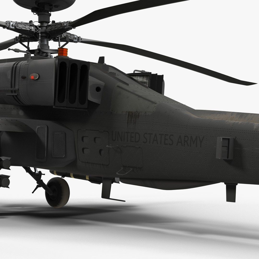 AH64E Apache Longbow Helicopter Gray Rigged Low-poly 3D model_74