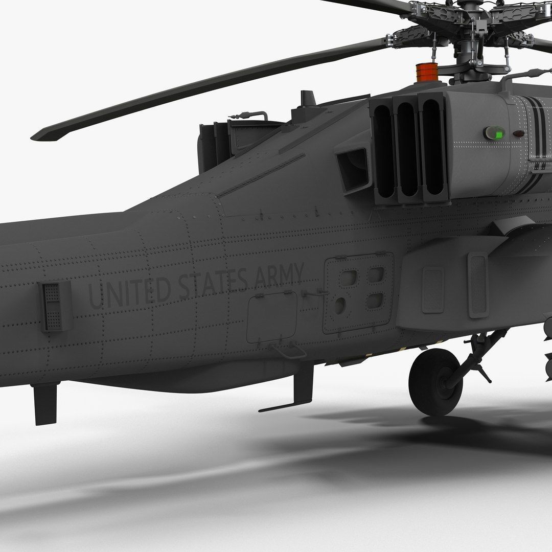 AH64E Apache Longbow Helicopter Gray Rigged Low-poly 3D model_77