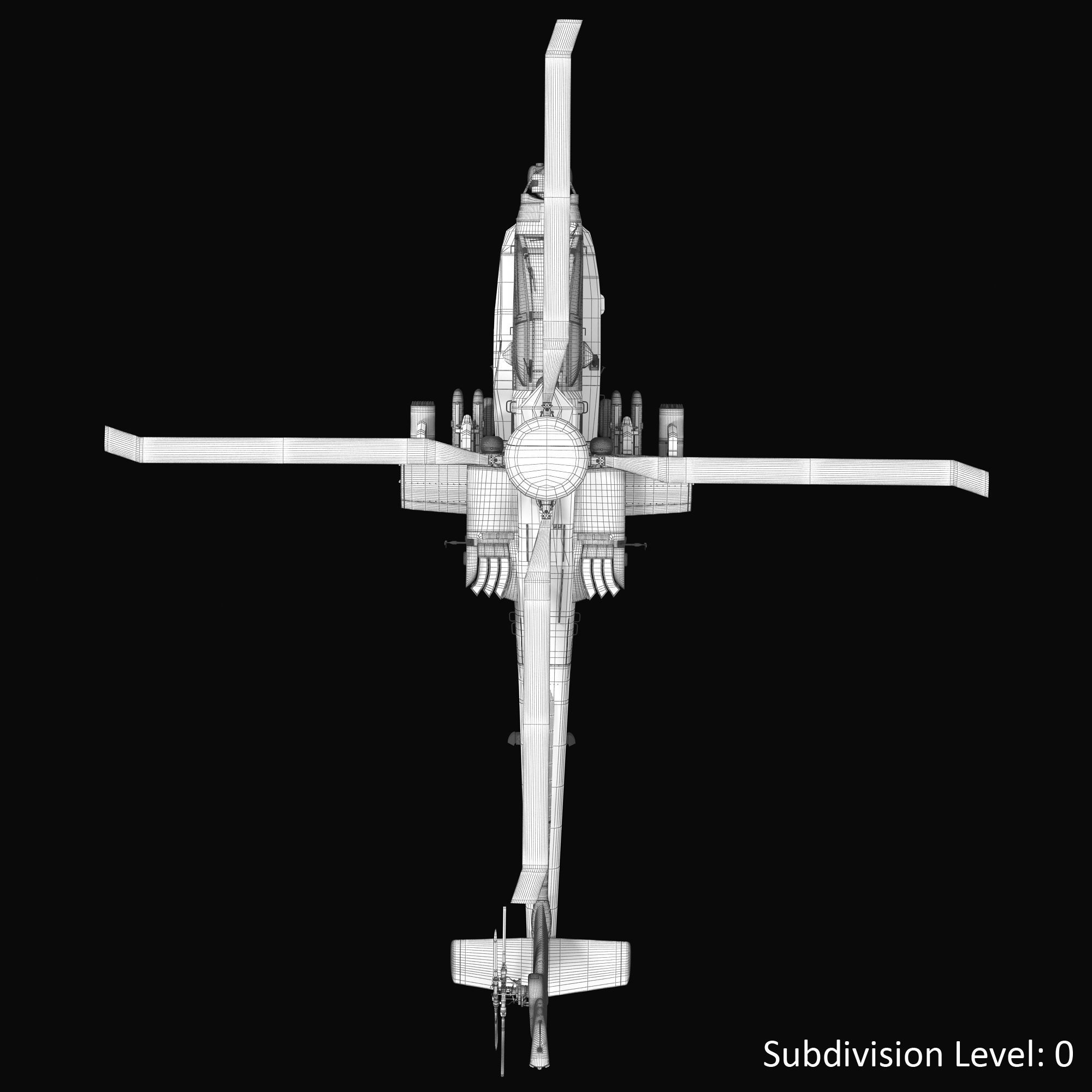 AH64E Apache Longbow Helicopter Gray Rigged Low-poly 3D model_40