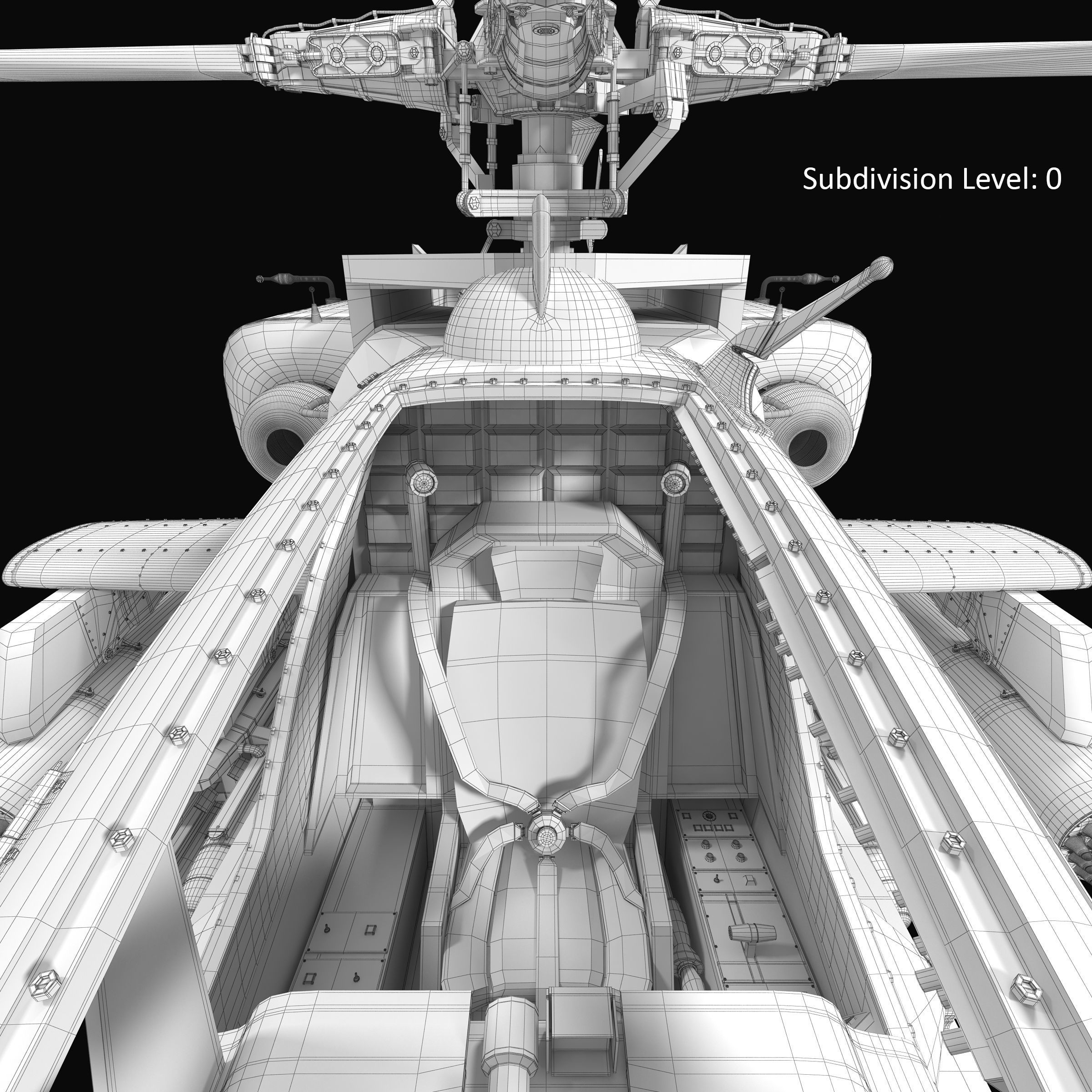 AH64E Apache Longbow Helicopter Gray Rigged Low-poly 3D model_53