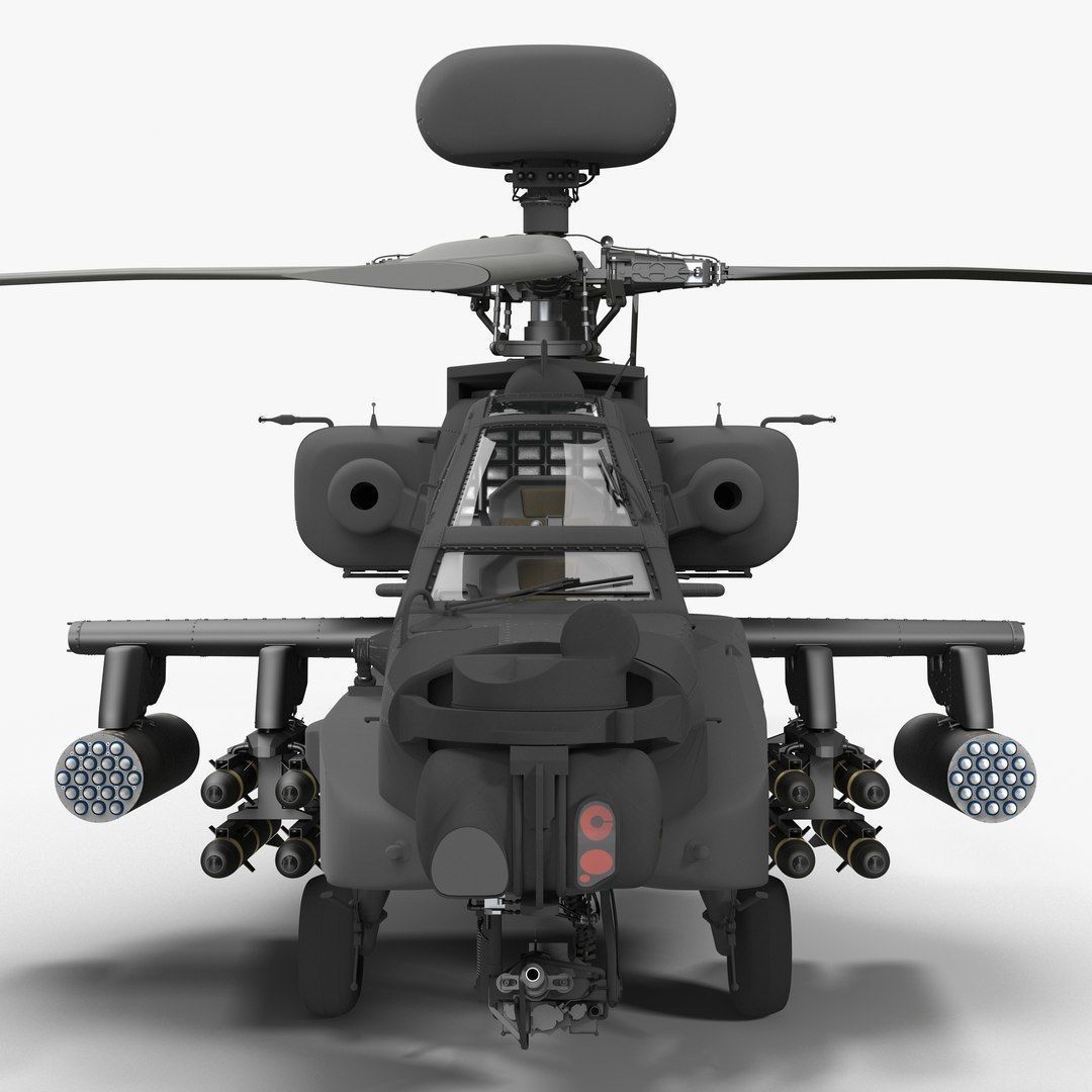AH64E Apache Longbow Helicopter Gray Rigged Low-poly 3D model_34