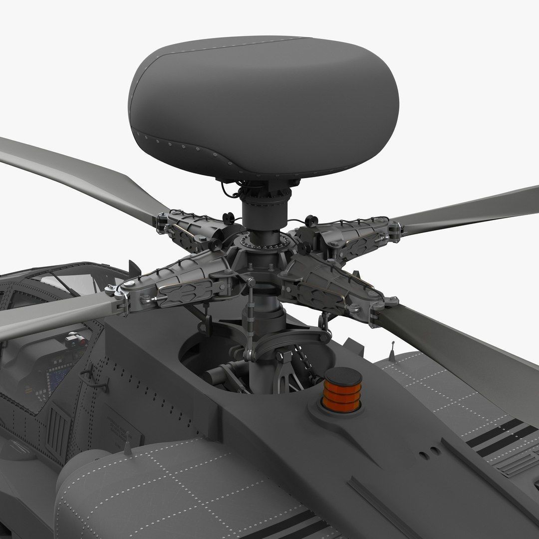 AH64E Apache Longbow Helicopter Gray Rigged Low-poly 3D model_65
