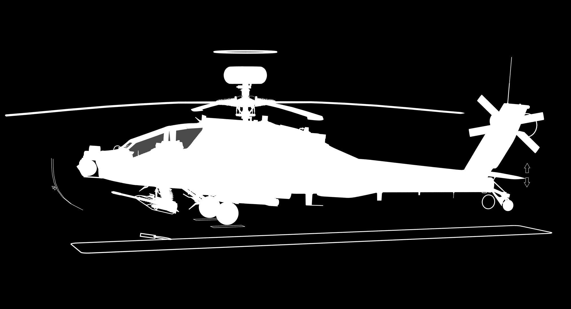 AH64E Apache Longbow Helicopter Gray Rigged Low-poly 3D model_1