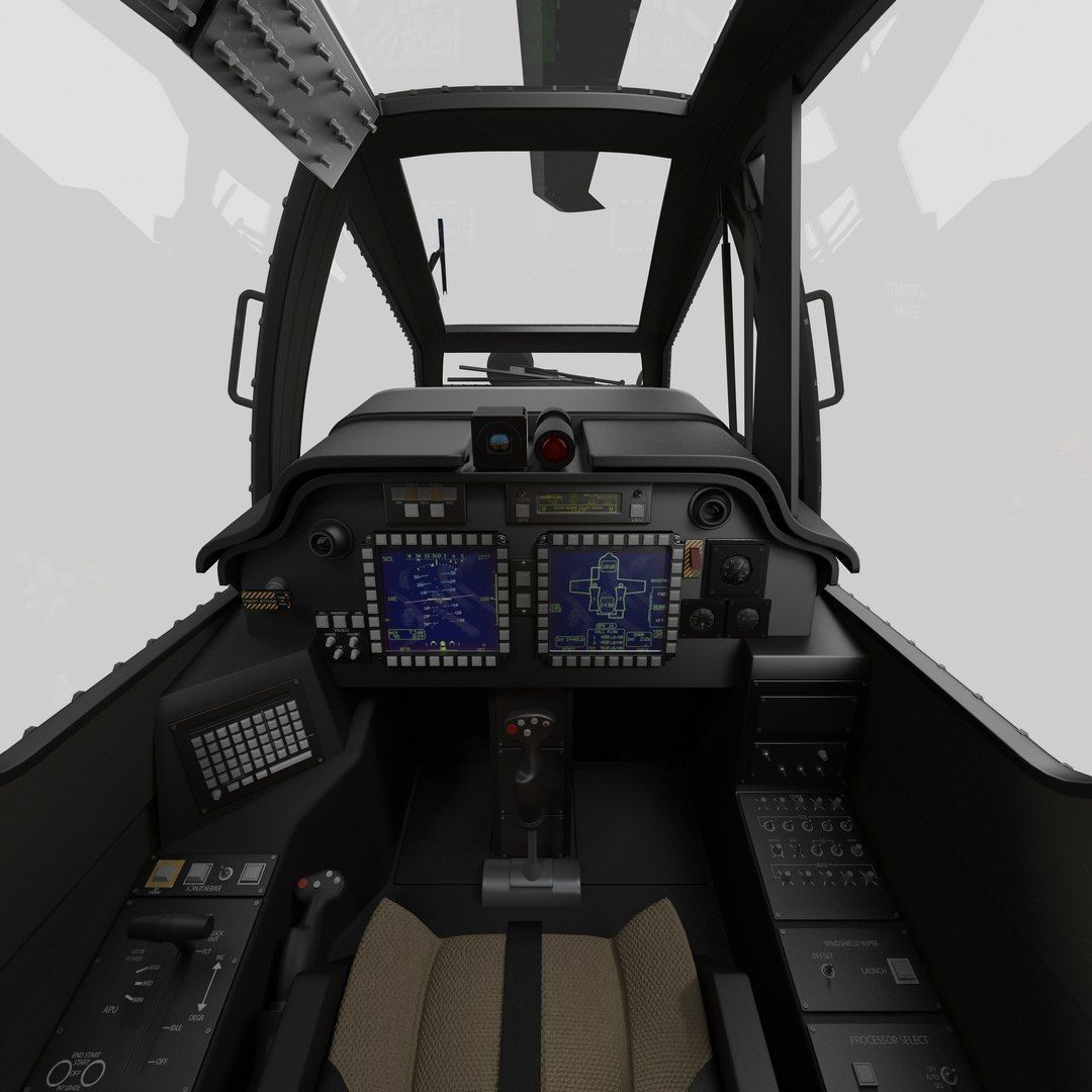 AH64E Apache Longbow Helicopter Gray Rigged Low-poly 3D model_42