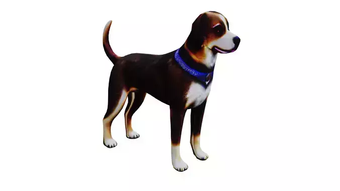 Low-poly Dog  Low-poly 3D model