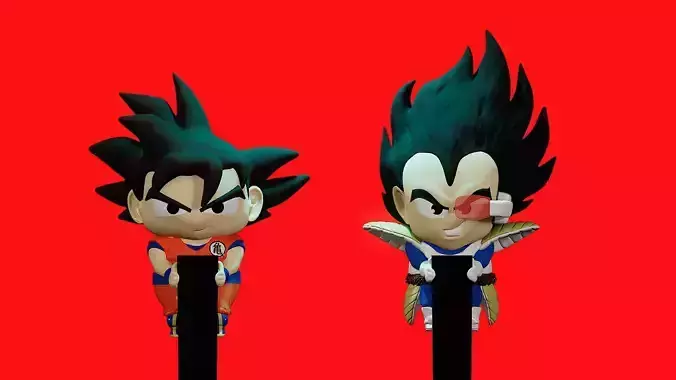 BAGUETTE CHINOISE DRAGON BALL Z GOKU ET VEGETA 3D print model