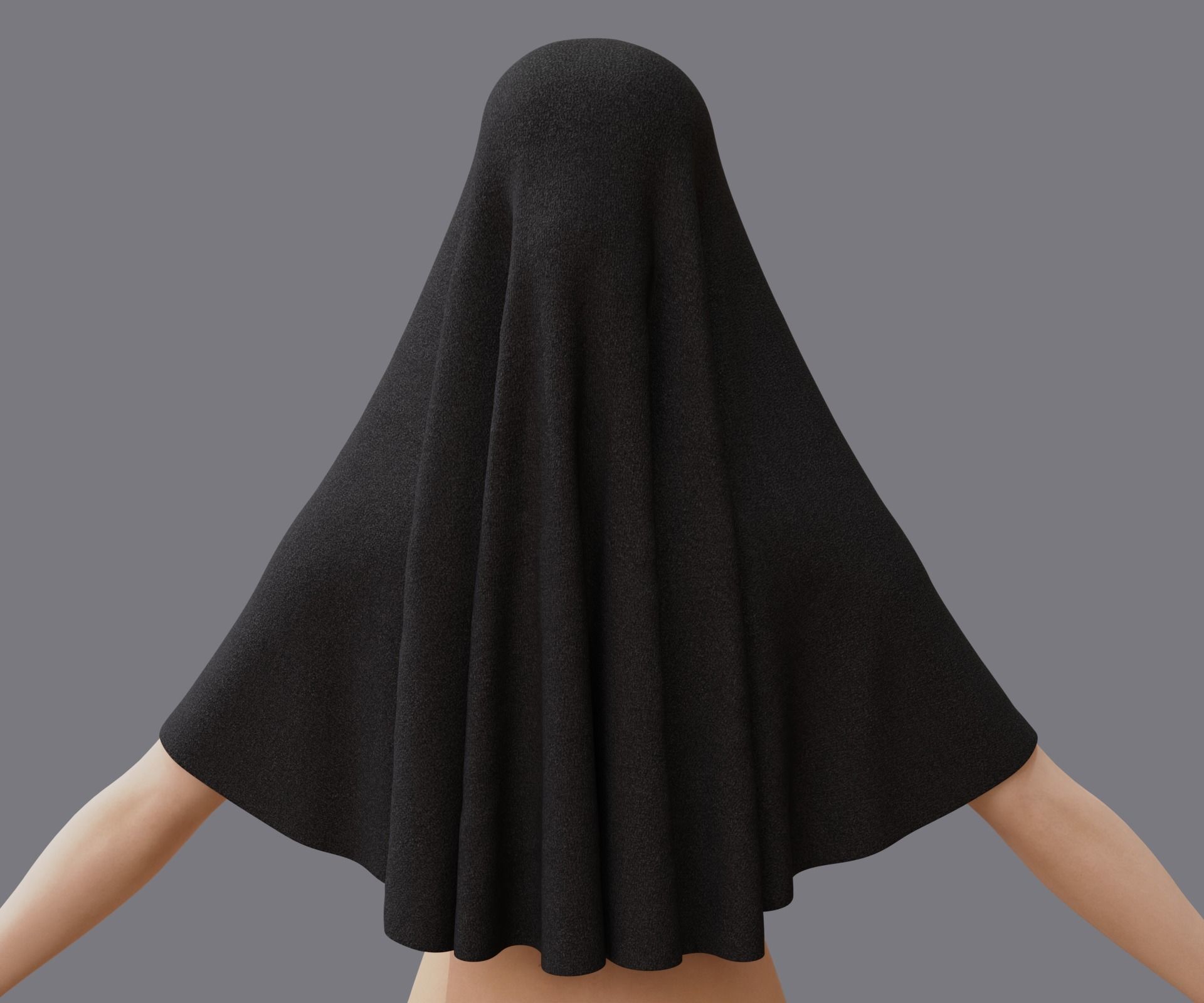 Nuns veil wimple 3D model_15