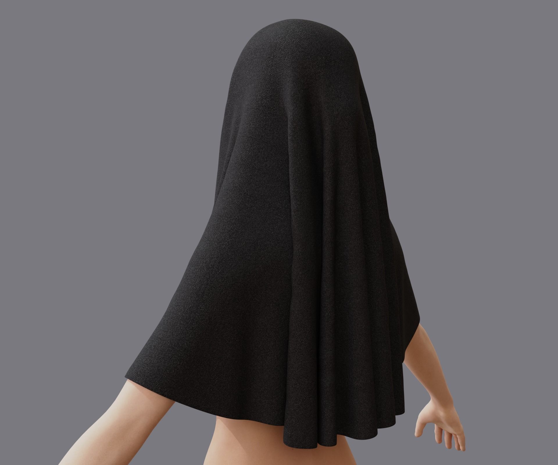 Nuns veil wimple 3D model_16