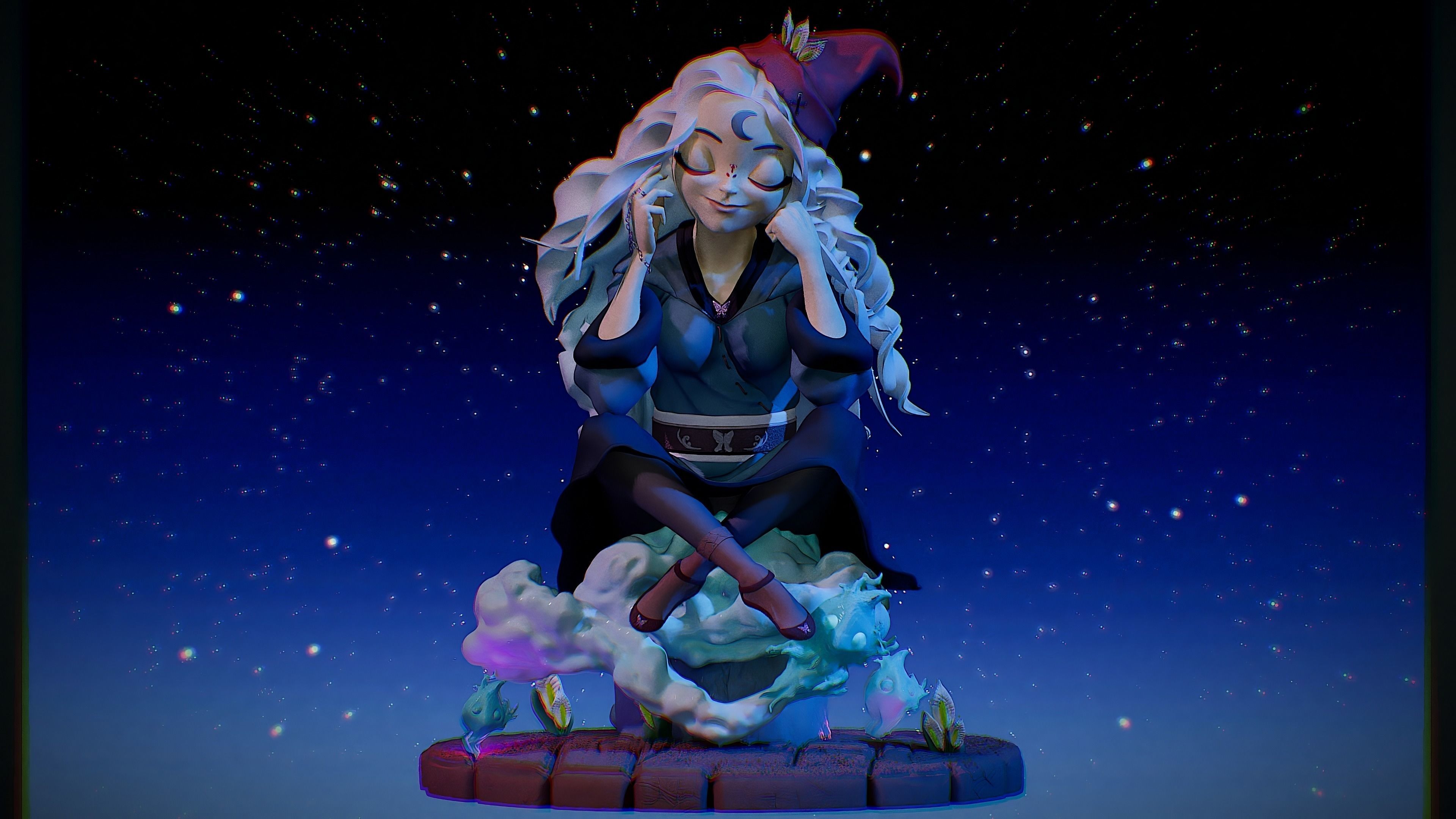 Figurine sorciere 3D print model_8