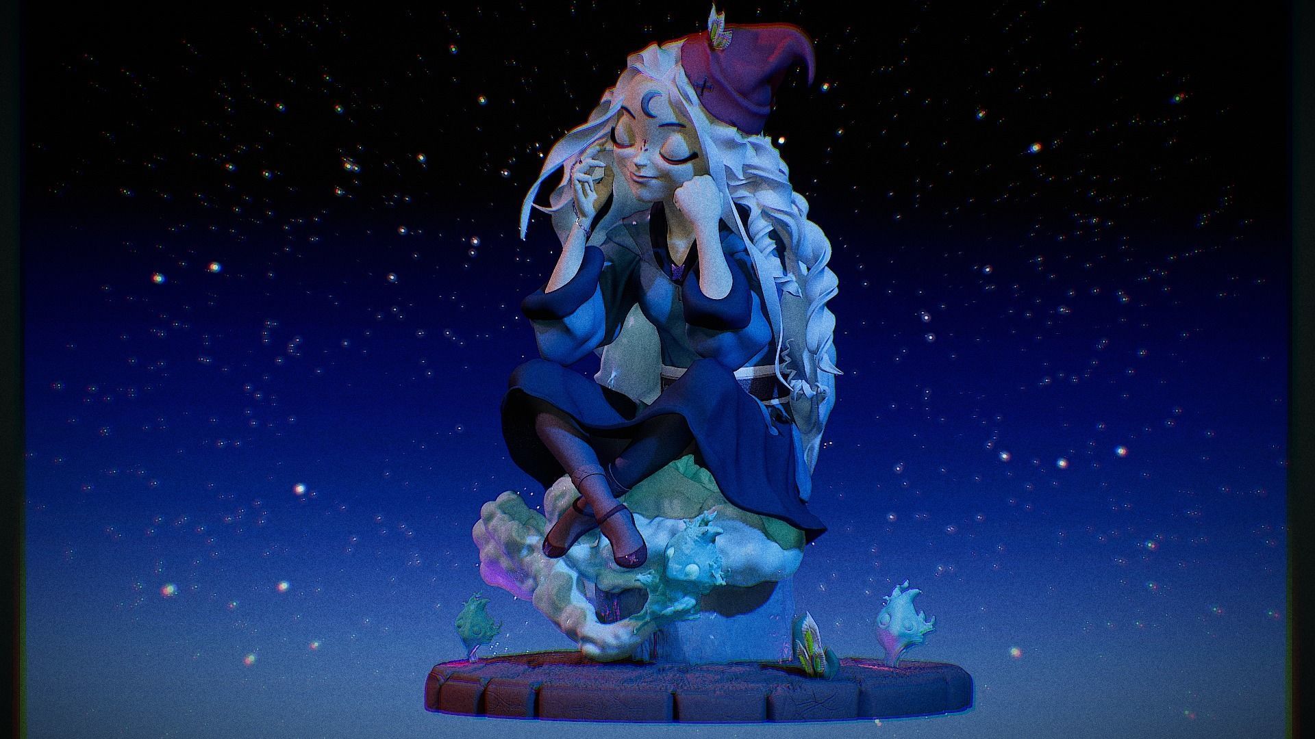 Figurine sorciere 3D print model_7