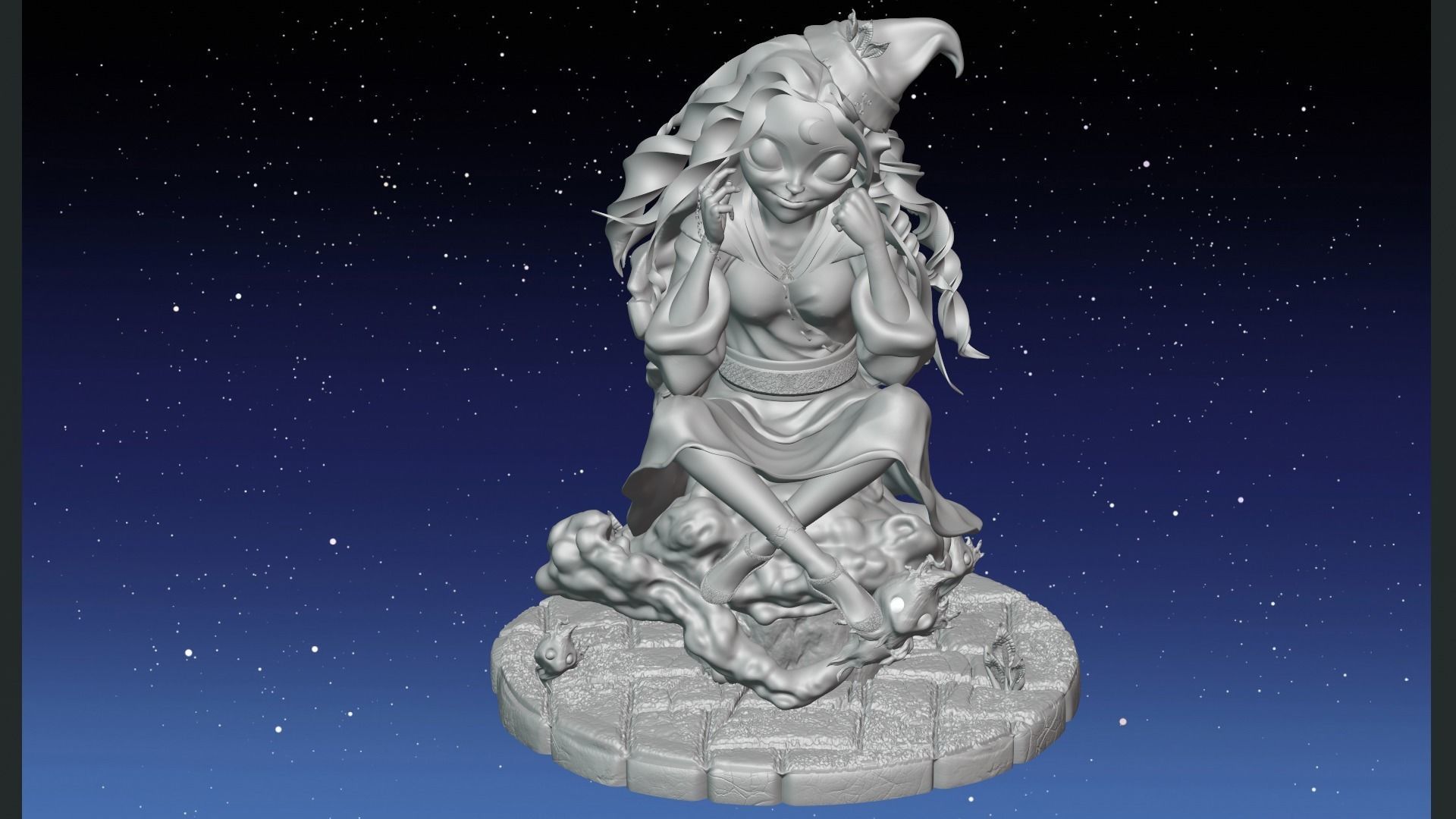 Figurine sorciere 3D print model_9