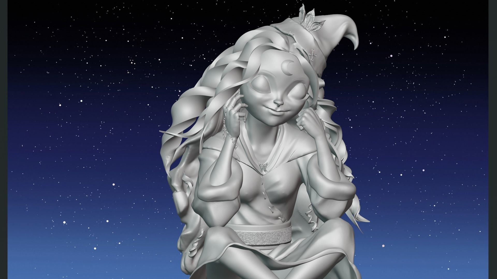 Figurine sorciere 3D print model_10