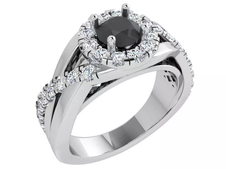 Round Halo Twisted Ring 3522 3D print model