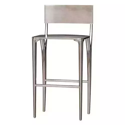 ORO POLISHED SILVER BAR STOOL