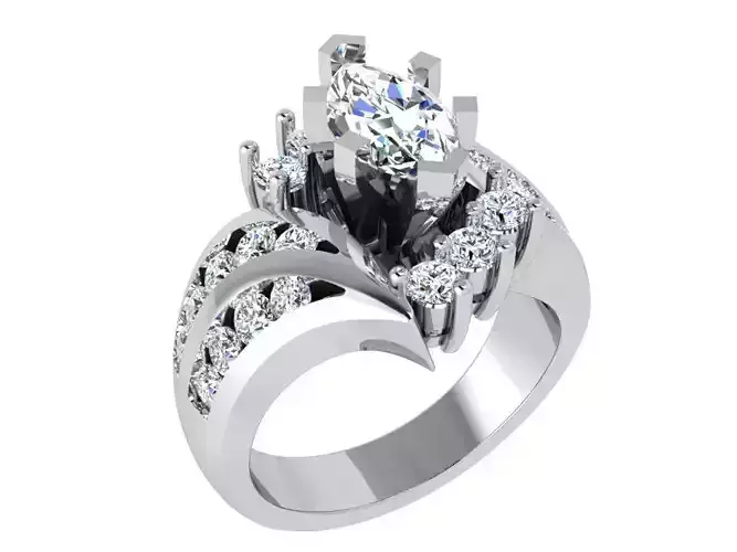 Marquise Cut Tension Ring 3524 3D print model