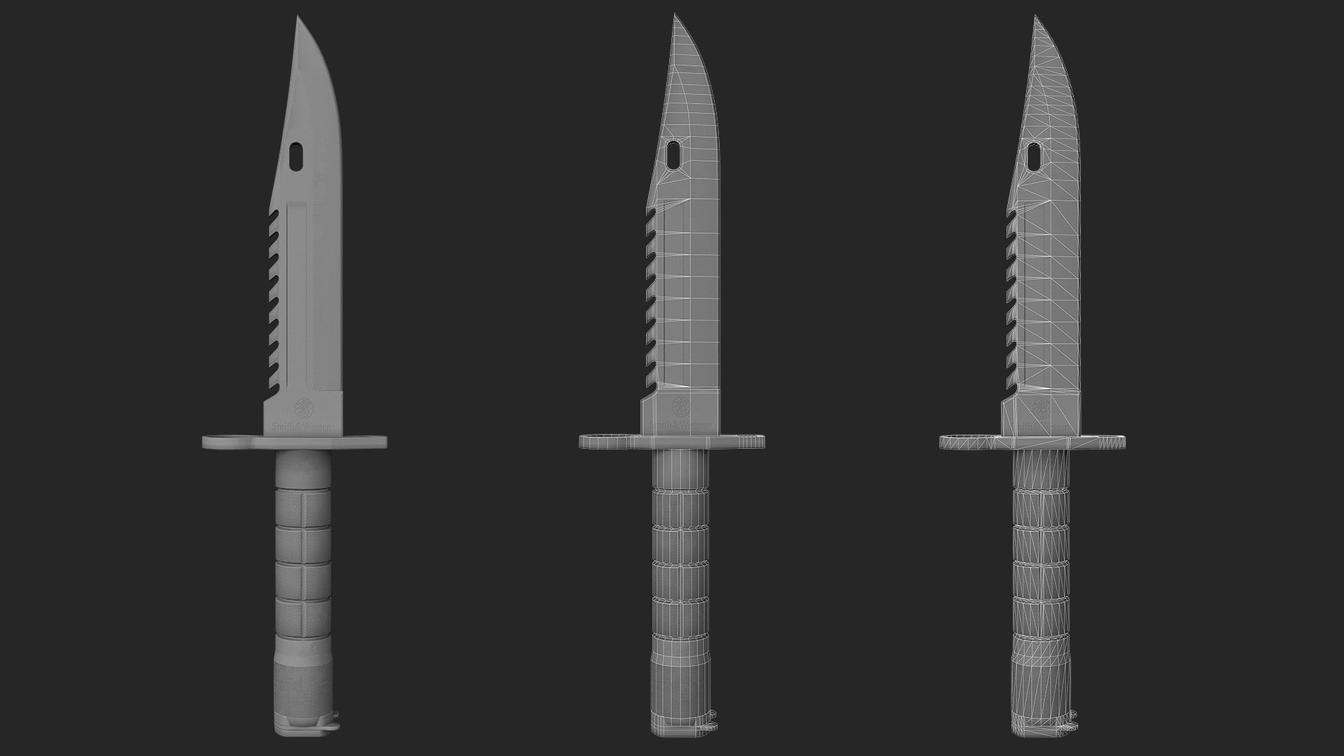 M9 Bayonet Knife  Low-poly 3D model_4