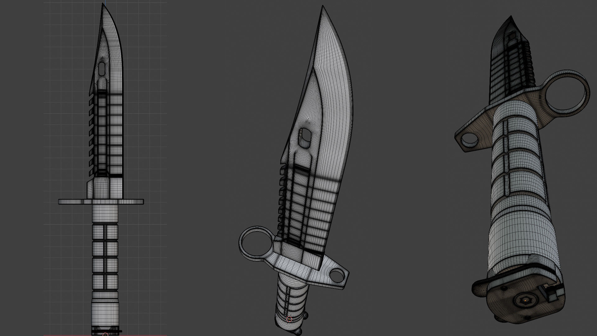 M9 Bayonet Knife  Low-poly 3D model_11