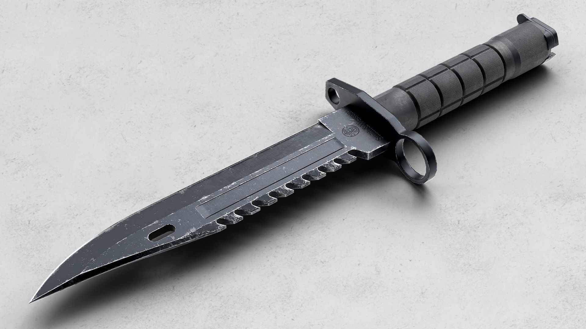 M9 Bayonet Knife  Low-poly 3D model_7