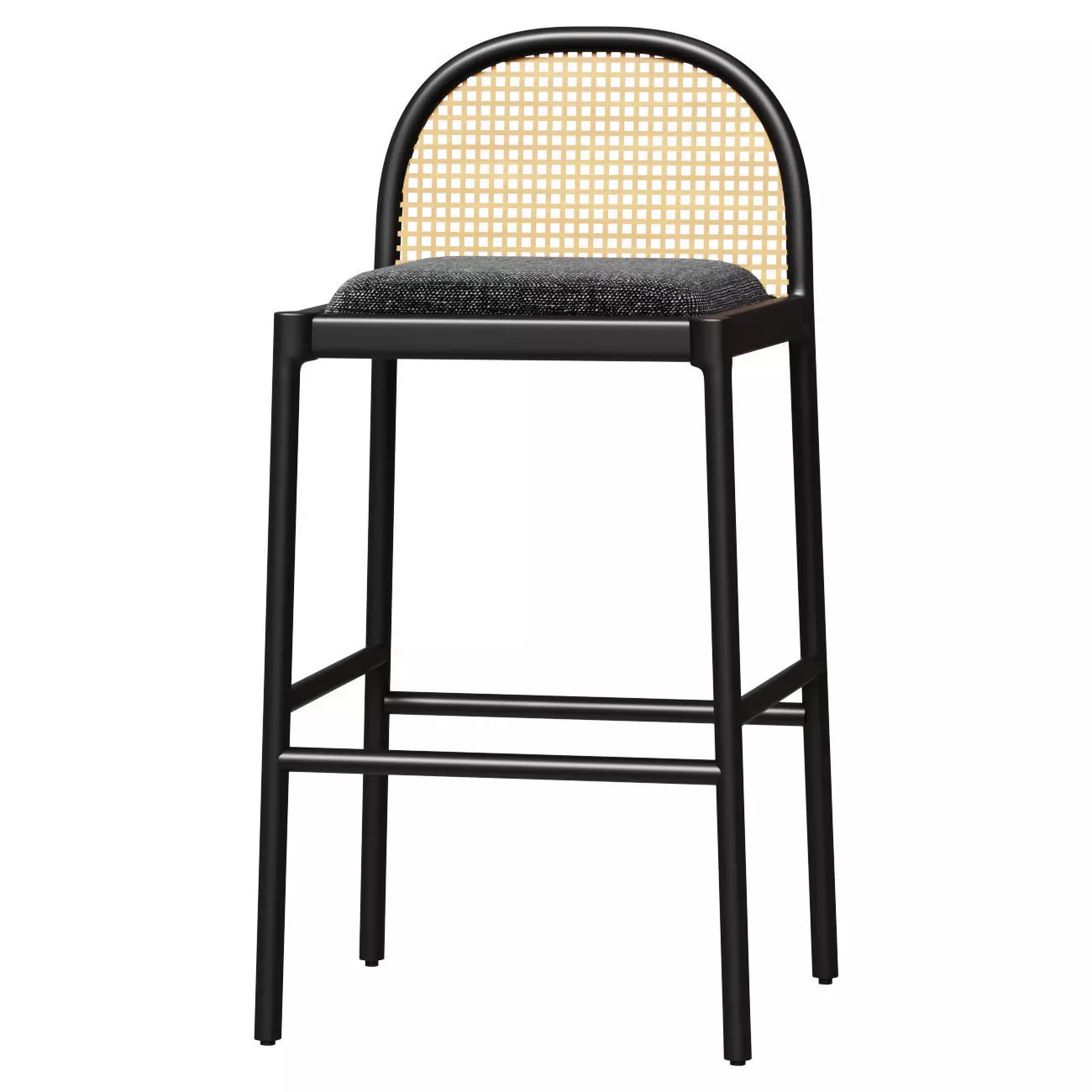NADIA BLACK CANE BAR STOOL 3D model