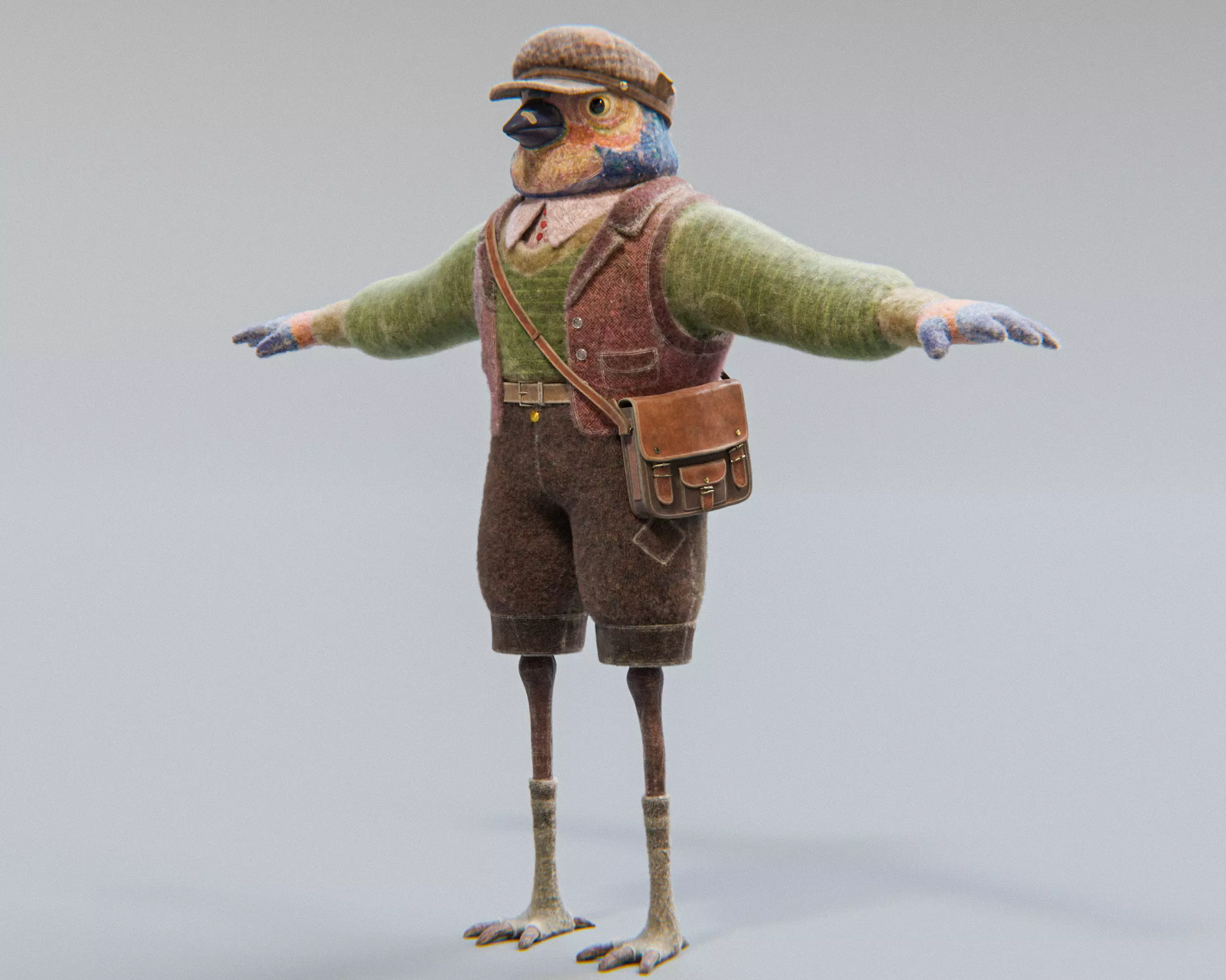 Bird character Free 3D model