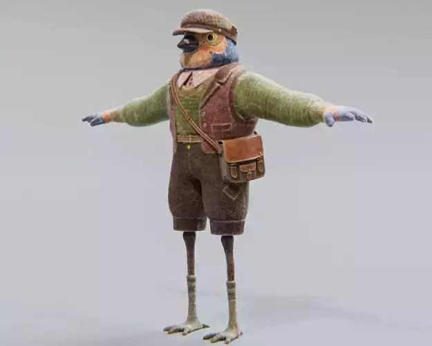 Bird character Free 3D model