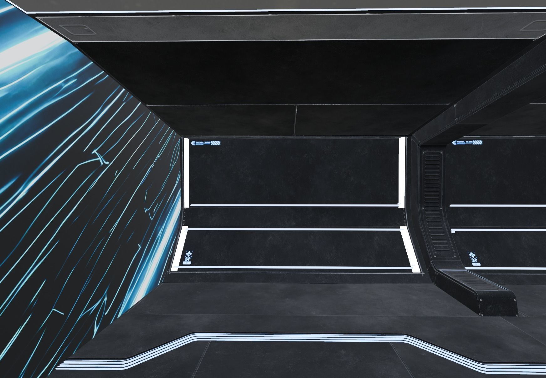 Car Exposition Underground Tunnel Showroom for render racing car Low-poly 3D model_9