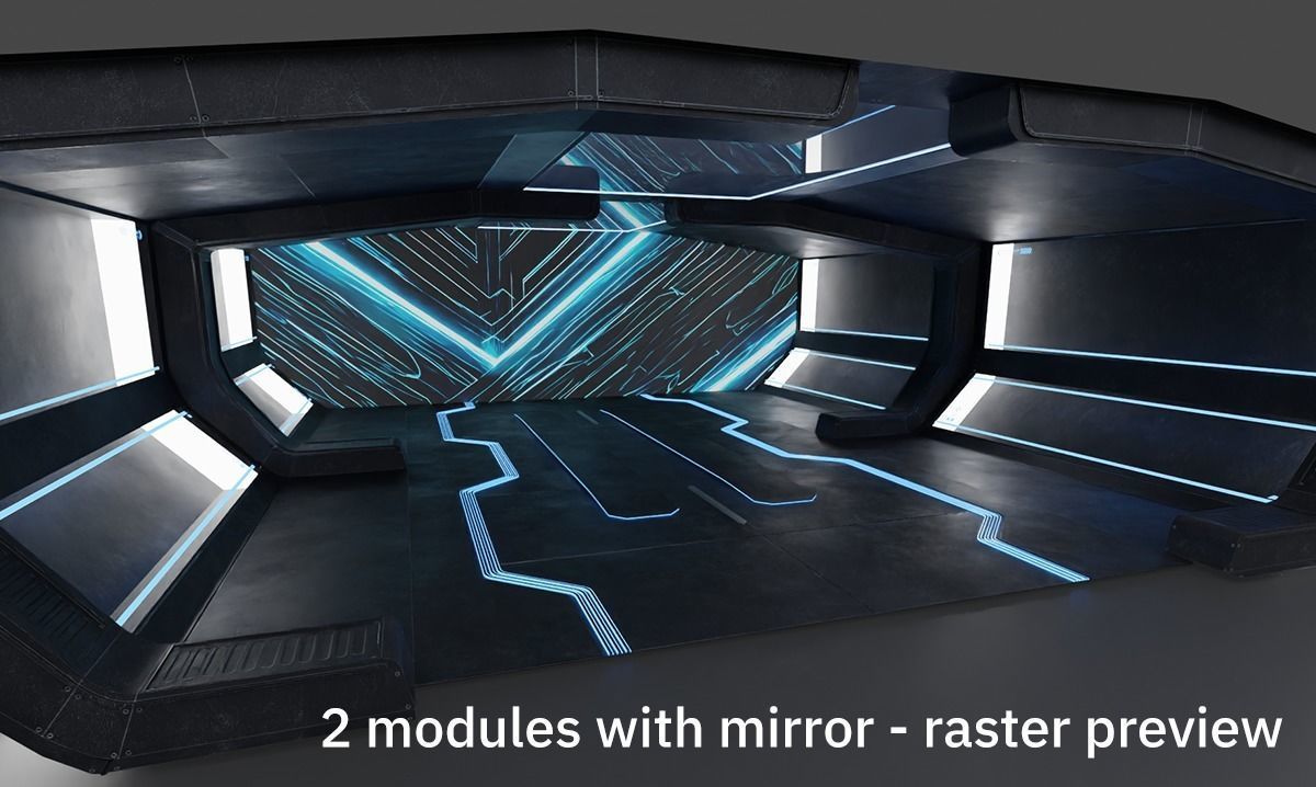 Car Exposition Underground Tunnel Showroom for render racing car Low-poly 3D model_8