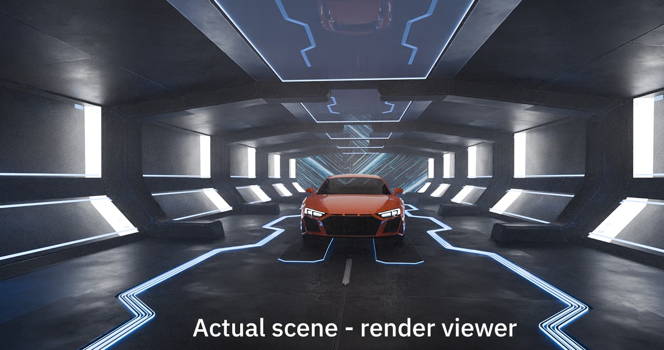 Car Exposition Underground Tunnel Showroom for render racing car Low-poly 3D model_3