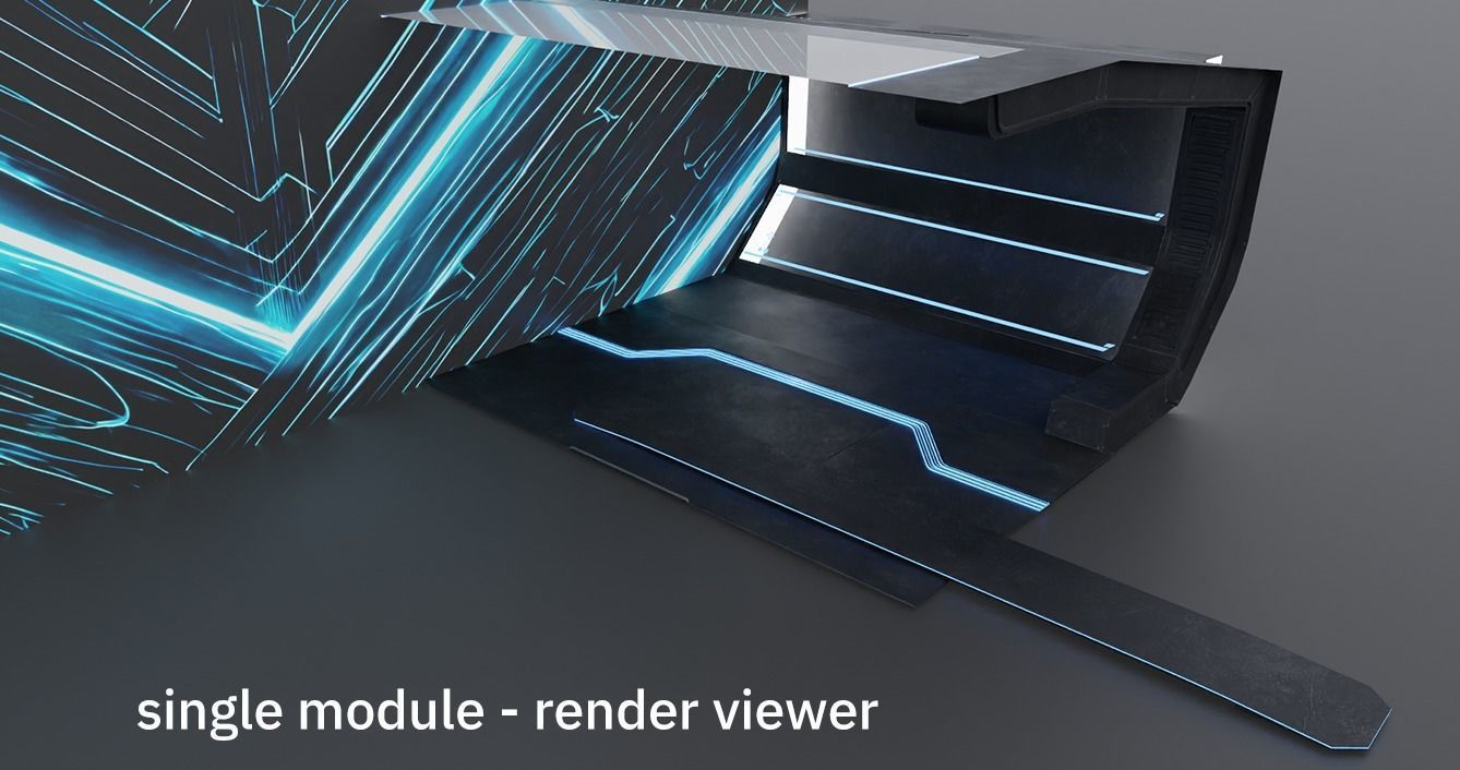 Car Exposition Underground Tunnel Showroom for render racing car Low-poly 3D model_5