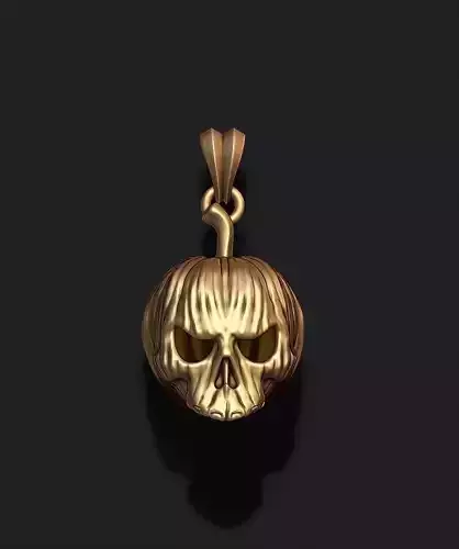 Halloween pumpkin skull pendant 3D print model