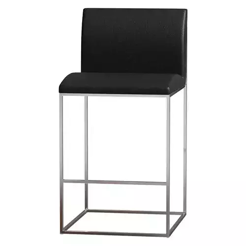 COOP BLACK LEATHER COUNTER STOOL