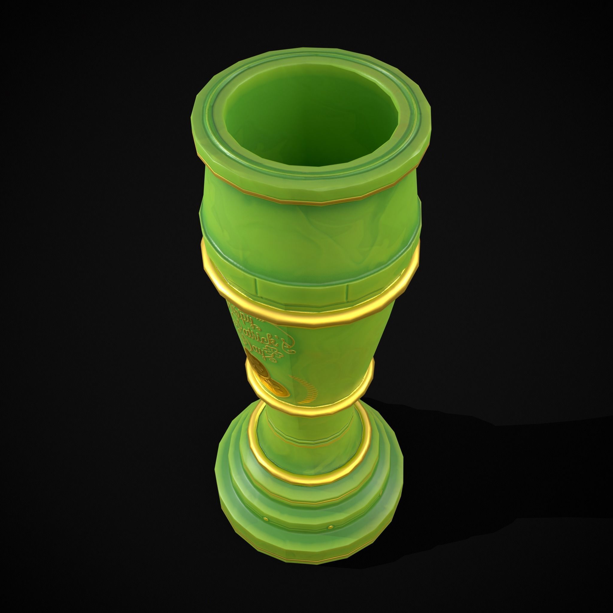 St Patricks Day Beer Mug Low-poly 3D model_3
