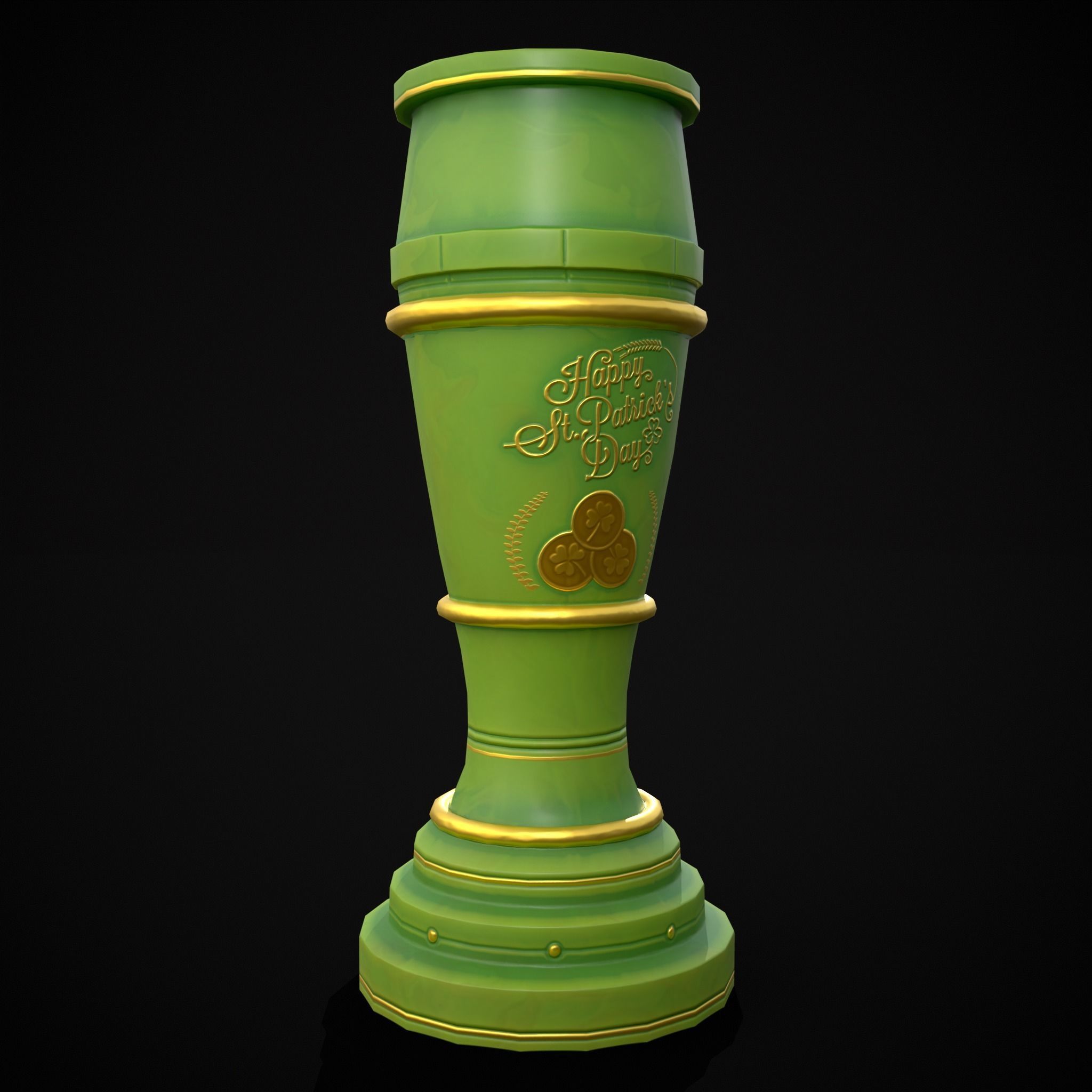 St Patricks Day Beer Mug Low-poly 3D model_19