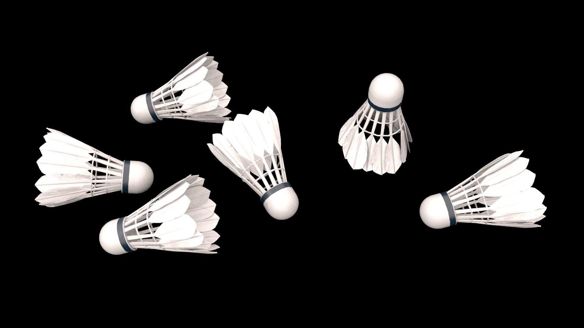 Badminton Shuttle Low-poly 3D model_1