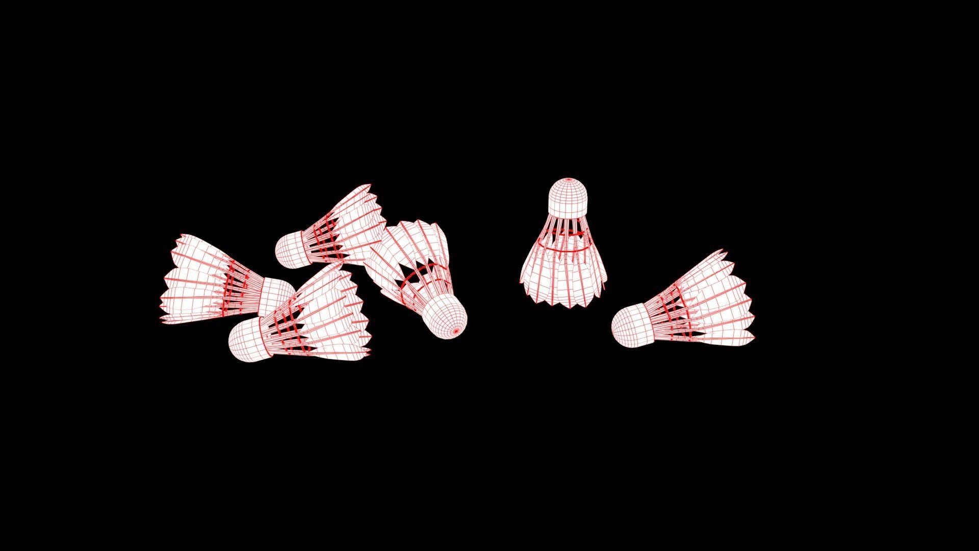 Badminton Shuttle Low-poly 3D model_7