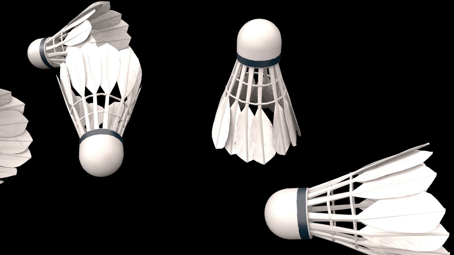 Badminton Shuttle Low-poly 3D model_3