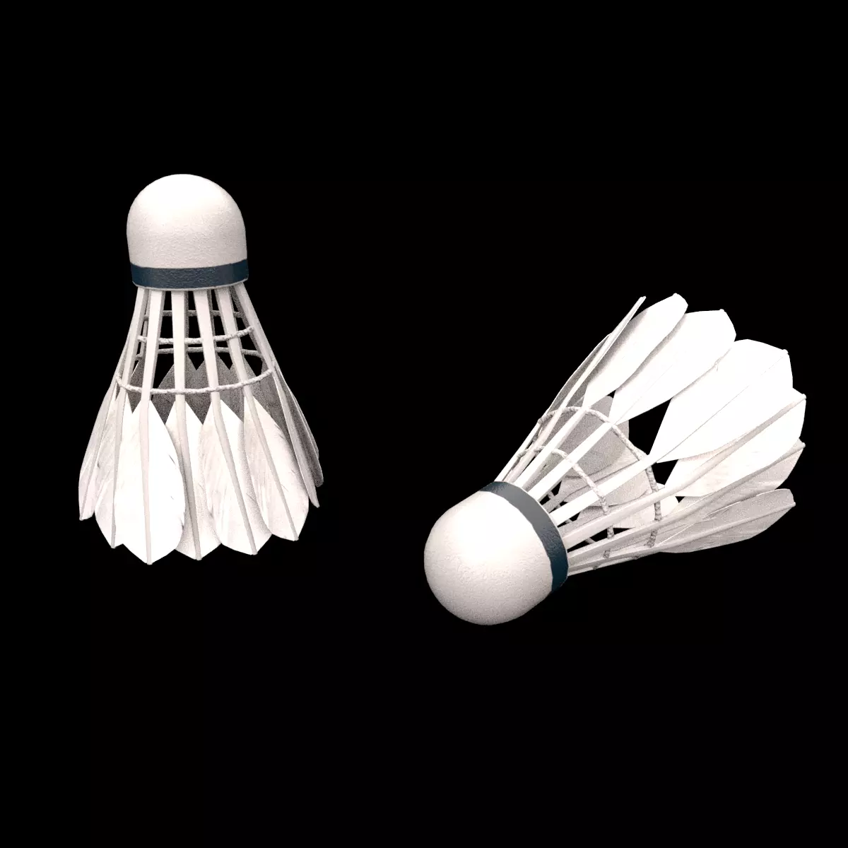 Badminton Shuttle Low-poly 3D model_0