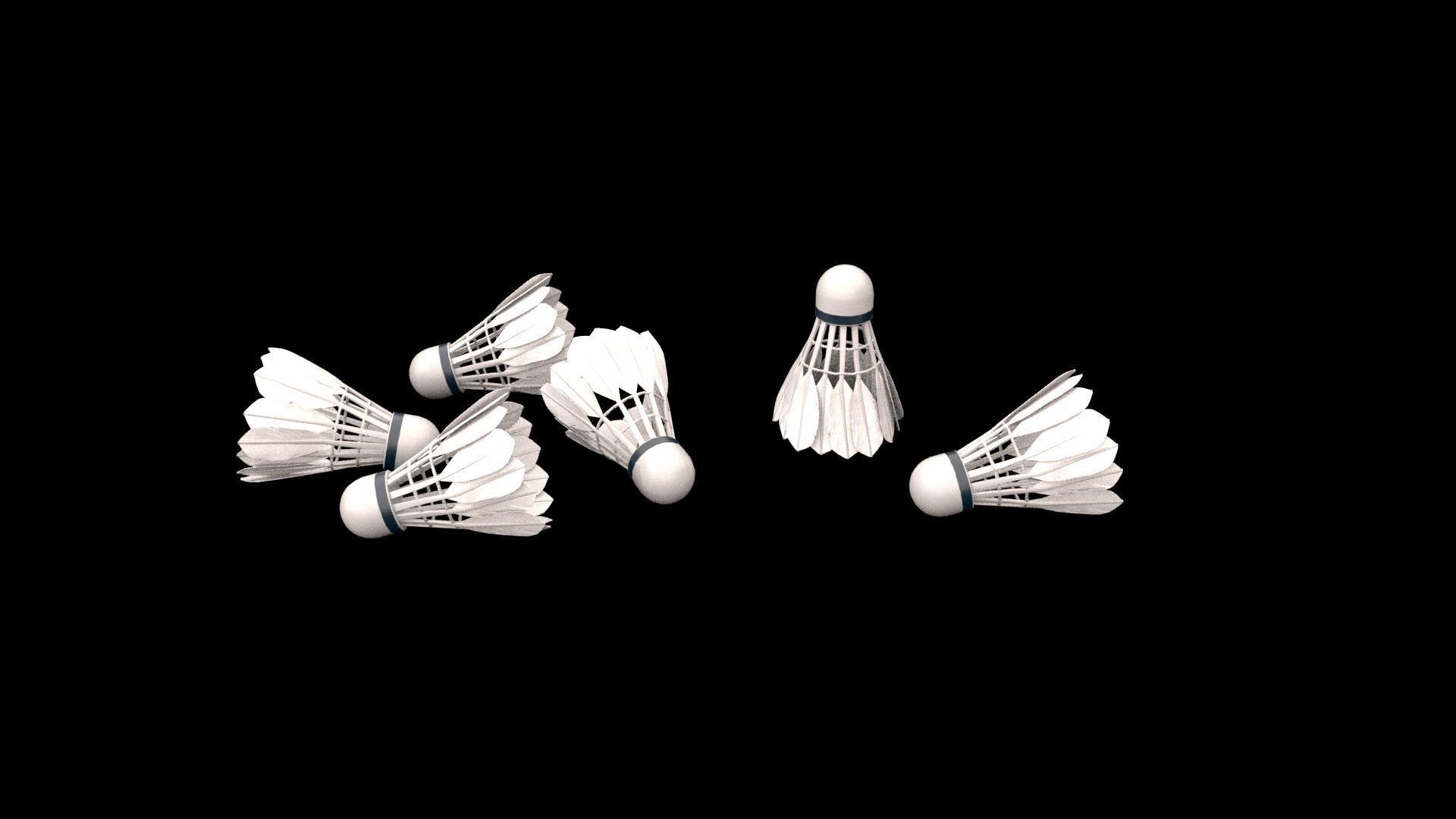 Badminton Shuttle Low-poly 3D model_5