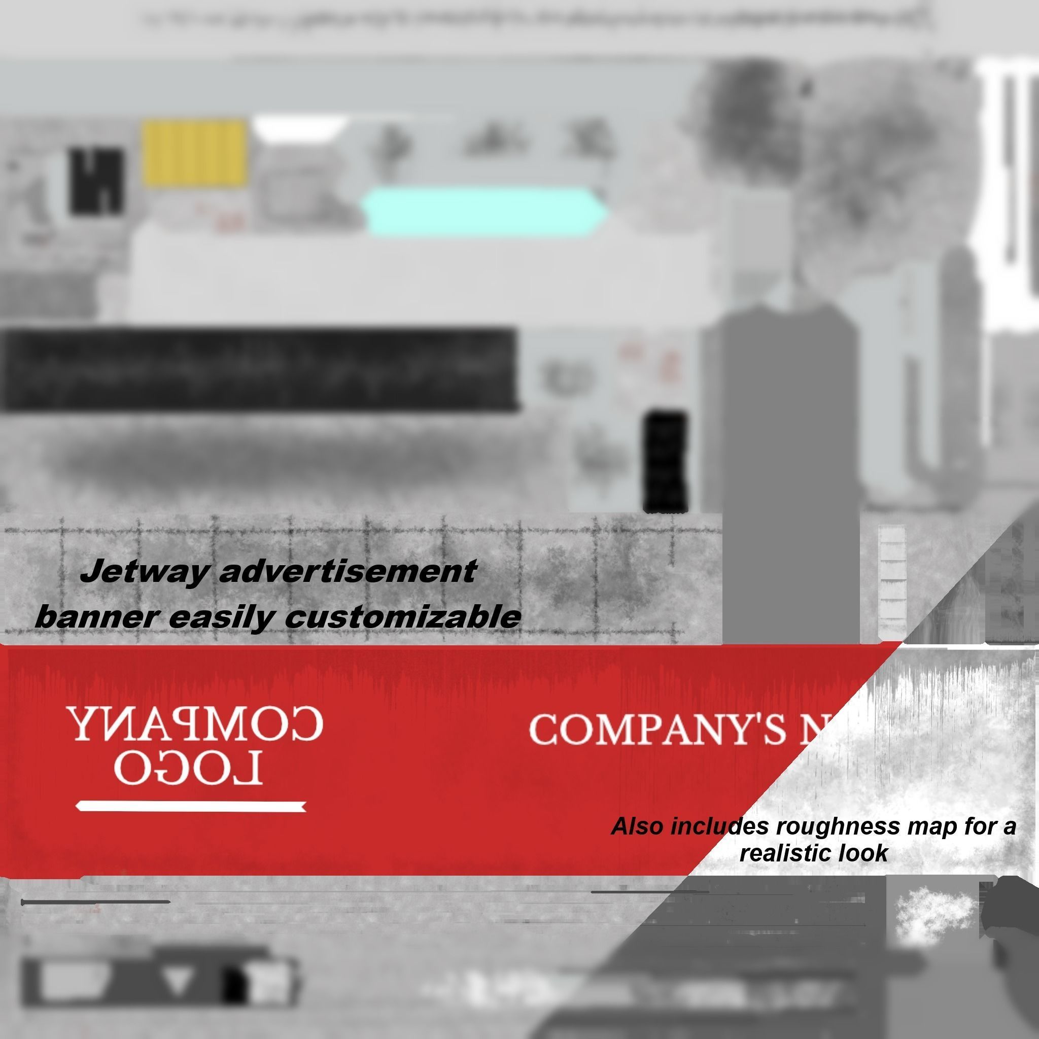 Airport Boarding Jetway Bridge Low-poly 3D model_19