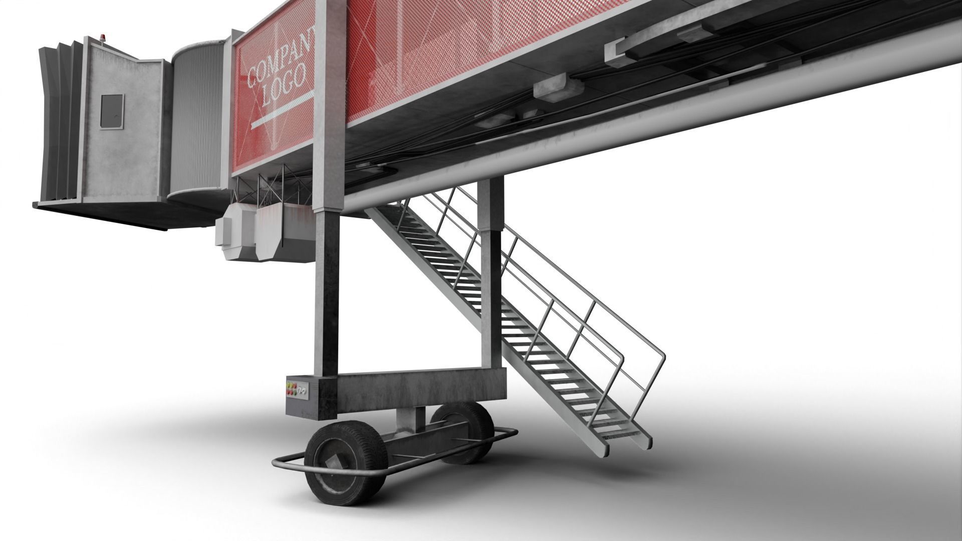 Airport Boarding Jetway Bridge Low-poly 3D model_1