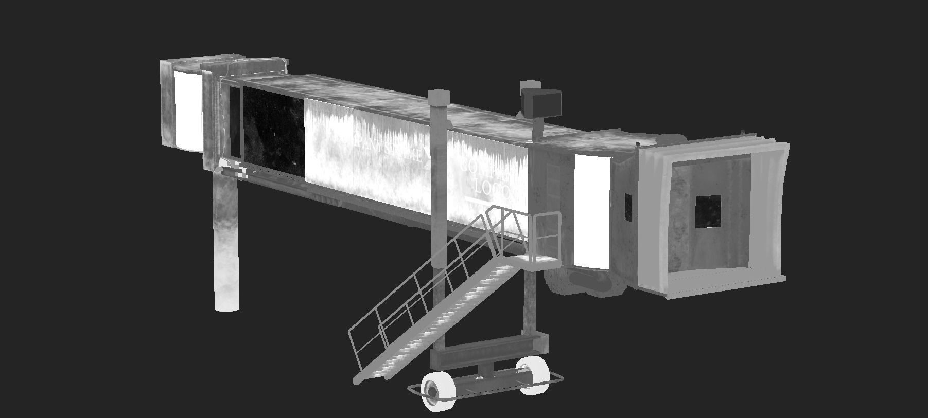 Airport Boarding Jetway Bridge Low-poly 3D model_18